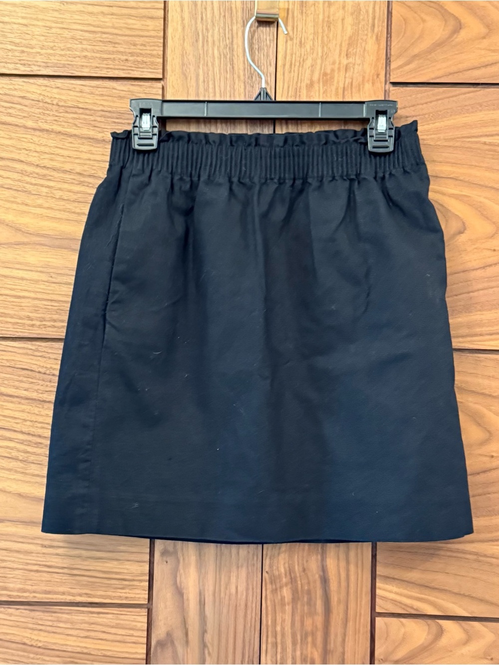 J CREW Black Linen Paperbag Waist Spring Summer Skirt Classic Women's 4
